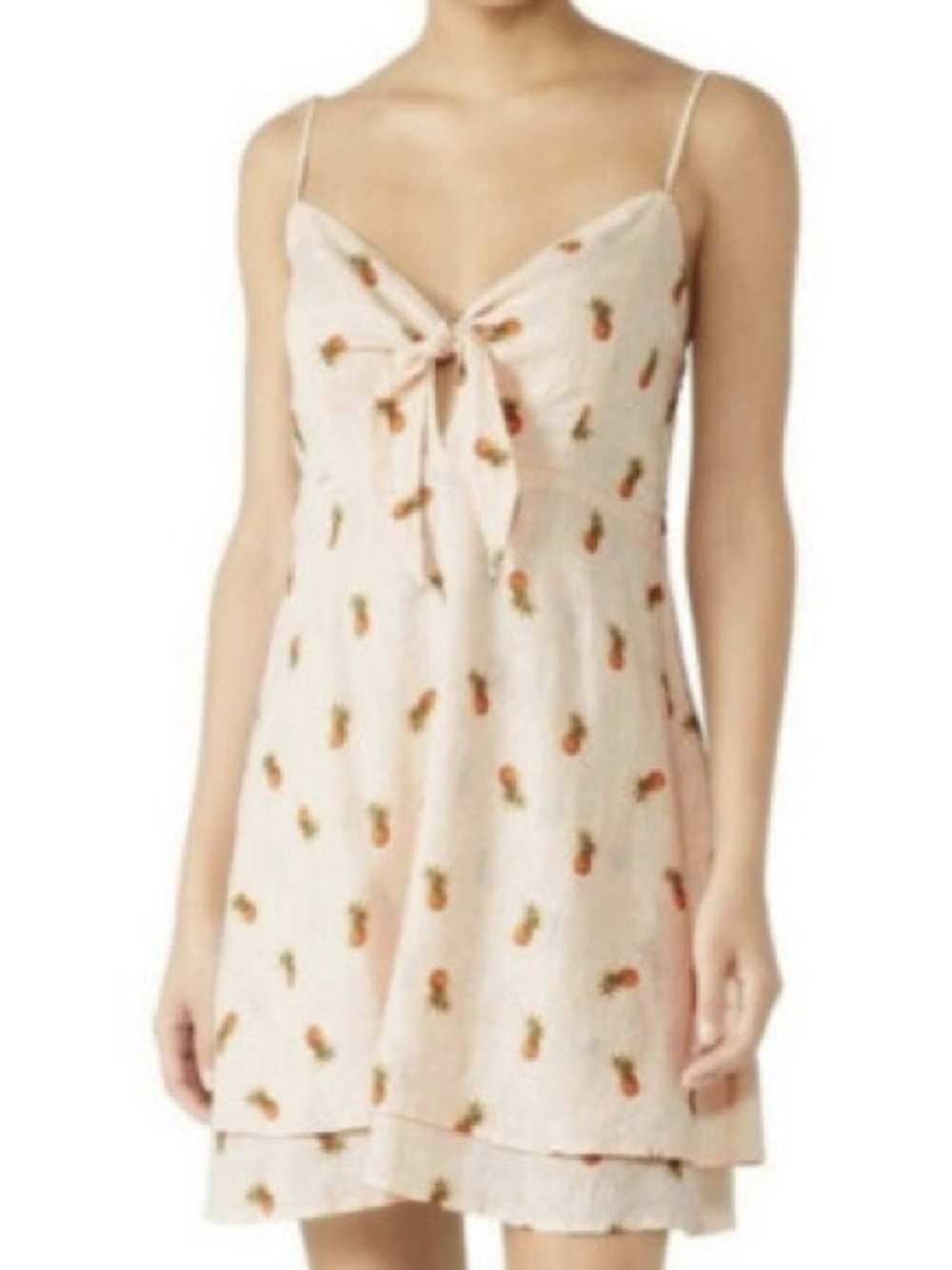 Rails Cream Pineapple Tie-Front Sundress